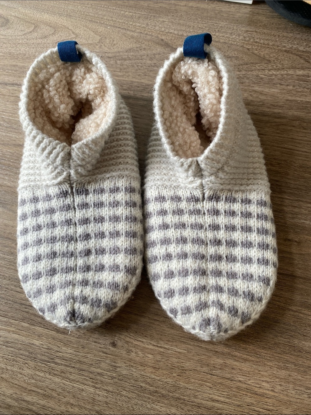 Bombas Cream Plaid Kids Slipper Boots with Blue Heel Loop